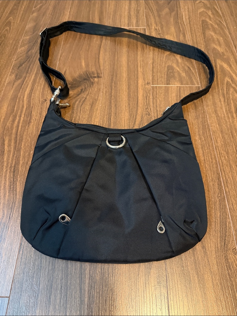 Travelon Black Crossbody Bag with Silver Hardware